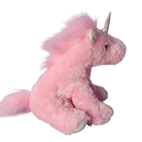 Aurora Pink Unicorn With Shiny Silver Horn Plush Stuffed Animal 11" Seated 2019 - Picture 4 of 11